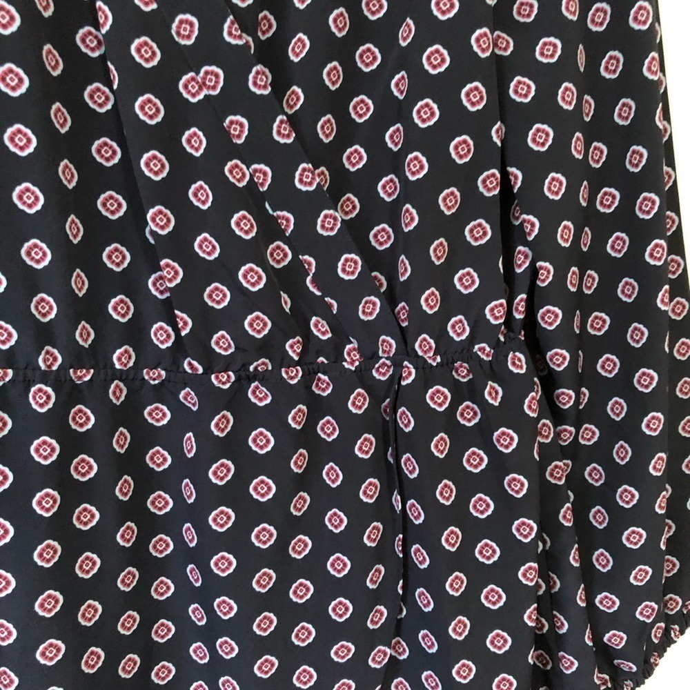 New Metaphor bell sleeve wrap dress print long sleeve XL Women’s - Picture 5 of 5